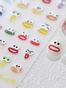 1 pieza Encanto de arte de uñas con expresión de labios vívida, gemas para uñas, accesorios para uñas, decoraciones para uñas, sellos de uñas dimensionales, suministros de arte de uñas Y2K, sellos de uñas 3D, pegatinas, sellos de uñas dimensionales - Multicolor - Ver 3