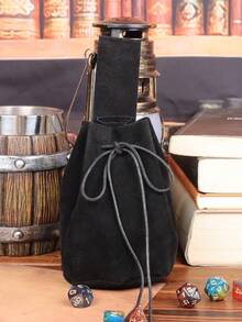 1pc Vintage Medieval Suede Drawstring Belt Pouch, Renaissance LARP Waist Bag, Retro Fanny Pack For Cosplay & Festivals Belt Pouch Dice Bag Renaissance Market - Multicolor - View 7