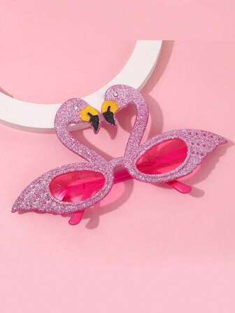 1pc Beach Party Novelty Glasses, Flamingo Shaped Funny Glasses, Photo Prop For Hawaiian Luau