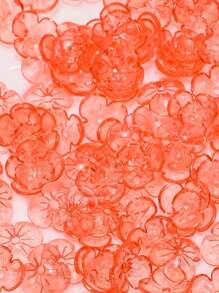 100 piezas / lote Cuentas acrílicas transparentes con forma de flor de 3 pétalos de 10 mm - Ideales para hacer pasadores de pelo, llaveros, cadenas de teléfono, collares y accesorios de joyería y manualidades DIY