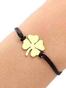 New Handmade Four-Leaf Clover Braided Bracelet, Popular In Europe And America