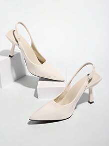 Zapatos de fiesta de moda de tacón alto delgado de 3.3 pulgadas de cuero patentado para adolescentes, nueva llegada 2026 - Blanco - Ver 7