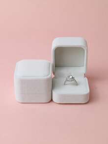 Caja para anillo, caja de joyería, caja de regalo para anillo de compromiso - Blanco - Ver 2