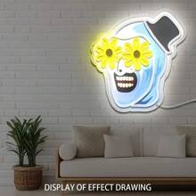 USB-Powered 3D Wall Art For Halloween Horror Neon Lights, Plastic Wall-Mounted Backlit Neon Signs With Button Control, Suitable For Bedroom Parties, Home Wall Decoration, Game Rooms, Living Room Decor, And Holiday Gifts
