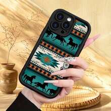 Funda de silicona para phone 11, 12, 13, 14, 15, 16 Plus Pro Promax XS/X S22 S23 S24 S25, diseño elegante y moderno, estampado de camuflaje, estampado de camuflaje - Negro - Ver 5