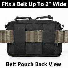 MOZETO - Bolsas para cinturón para hombre, resistente al agua, pequeña bolsa de cinturón con parche de bandera de Estados Unidos, organizador de bolsillo, equipo EDC para trabajo, viajes, senderismo - 1 - Ver 7
