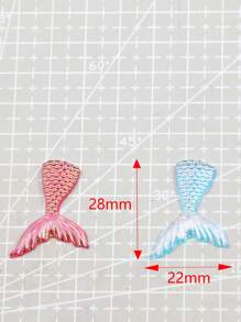 20 peças/pacote Adesivos de Strass Acrílicos com Formato de Cauda de Sereia em 9 Cores, 22*28mm, Acessórios DIY para Capas de Celular, Ímãs de Geladeira, Colar e Joias