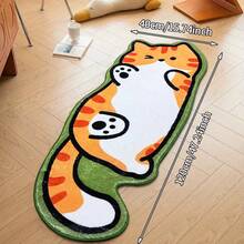 1 Piece Cute Cat Shaped Rug - Soft And Comfortable Faux Wool Polyester Material, Easy To Clean And Wash, Non-Slip Backing, Suitable For Decorating Living Room, Bedroom, Bathroom Or Office, Indoor Use Only, Bedroom Decor | Playful Cat Design | Machine Washable Rug, Cat Bathroom Kitchen Decor Kitchen Carpet - Multicolor - View 14
