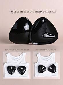 1 对双面自粘式胸垫，双面粘性胸垫插入超即时提升胸垫插入聚拢比基尼垫适用于泳衣运动胸罩，胸垫粘性垫，可重复使用的衬垫，胸罩比基尼隐形加厚胸垫防水适用于游泳 - 彩色 - 查看 4