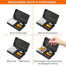 200g X 0.01g 数字精密秤，Tanita 带皮重功能，包含 50g 校准砝码，LCD 显示屏，高精度 Tanita 食物秤 - 彩色 - 查看 5