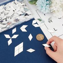 1 Set Of Drop Shape Mosaic Tiles, Acrylic Mosaic Mirror Tiles For DIY Crafts Living Room Decoration And Home Decor, Self Adhesive Silver Mirror Tiles Wall Decor Wall Stickers Wall Sticker Stickers