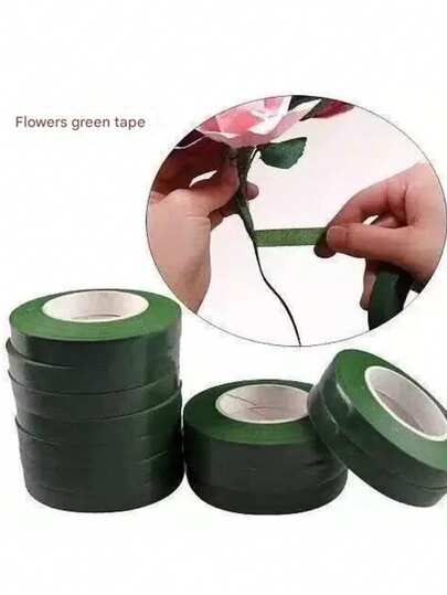 2 rollos de 40m de cinta floral verde, material de decoración floral DIY para ramos, bodas, Día de la Madre, Pascua