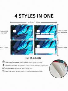 1 件 Cyber Eye 信用卡装饰贴纸，破碎发光蓝眼睛 PVC 卡创意个性化超薄酷炫 PVC 防指纹耐用信用卡保护皮套，品质卓越，耐刮擦，适合女性男性，小型芯片卡，银行卡，信用卡，交通卡，学生校园卡 DIY，独家赛博朋克装饰，动漫游戏卡通爱好者必买，送给男孩的礼物 - 彩色 - 查看 7