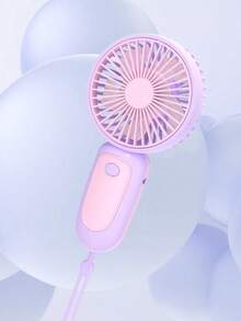 1 件男女通用情侣撞色项链风扇，便携式迷你 5 叶 USB 可充电冷却风扇，适合夏季户外旅行、海滩、运动、办公室、学校、泳池派对、日常生活 - 彩色 - 查看 1