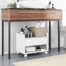 Kit 02 Gabinetes Armário Banheiro Multiuso Ivy 60cm 100% MDF BP com 01 Gaveta Branco - Desk Design