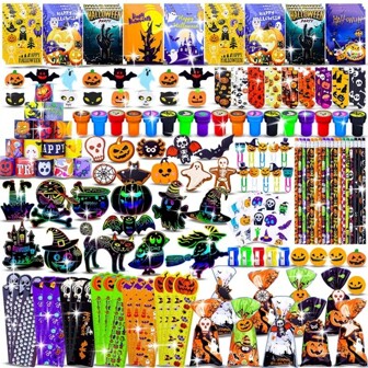 Halloween-brevpapper pumpa linjal dödskalle anteckningsbok suddgummi penna studentpresent halloween-set studentpresent halloweendekoration