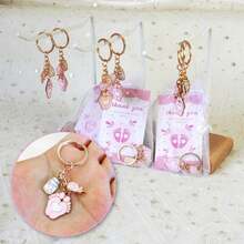 30pcs/10sets 10/20/30 Sets Baby Shower Favors With Design Key Chains With White Organza Bags And Thank You Tags Boys And Girls Baby Shower Party Favor Holiday Essentials Suitable For Shower Party Favors Birthdays And Event Decorations