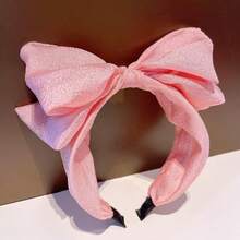 Hairband Large Knotted Bow Headbands For Women Wide Turban Headband With Bow Pink Stylish Hair Accories For Women And  Choice Versatile For Any Occasion - 粉色 - 查看 3