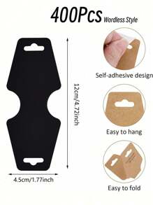 5-400 szt. Karty do wyświetlania bransoletek i kolczyków, ręcznie robione karty do kolczyków, samoprzylepne, odpowiednie do naszyjników, bransoletek, breloków, kolczyków, gumek do włosów, kart do przechowywania i wyświetlania