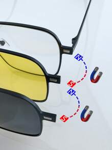 买一副眼镜送两副磁性夹式时尚眼镜，男女通用时尚眼镜，适合驾驶、骑自行车、户外钓鱼