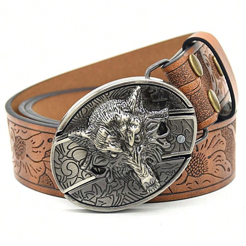 Men's Leather Belt Outdoor Multifunctional Belt With Knife Suitable For Men's Gift - LangtouCA - View 1