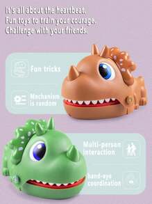 1pc Prank Toy, Triceratops Biting Finger, Big Mouth Crocodile Dinosaur Toy, Shark Biting Hand Prank Toy, Children & Parent Interactive Gag Toy