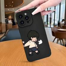 Minimalist Creative Couple Pattern  Valentine's Day Men And Women Summer Anti-Drop Matte Phone Case Suitable For IPhone 16E/16/16PRO/16PLUS/16PM/15/15PLUS/15PRO/15PROMAX/14/14PLUS/14PRO/14PROMAX/13/13mini/13PRO/13PROMAX/12/12mini/11/Plus/Pro/Max/7/8/SE/XS/XS MAX/7P/8P, Easter Gift, Birthday Surprise, Exclusive Gift For Friends, Family, Girlfriend, Boyfriend - 黑色 - 查看 7