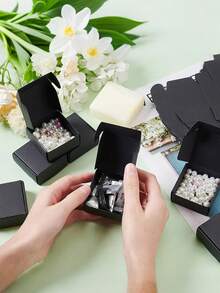 10/30pcs Mini Gift Boxes Black Kraft Paper Box Packaging Paper Box Gift Box Suitable For Holiday Party Gifts, Small Gift Boxes Suitable For Weddings, Birthdays, Christmas, Valentine's Day, Mother's Day, Bachelorette Parties, Party Supplies, Party Decorations - Black - View 4