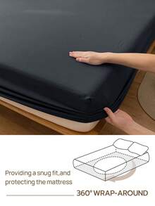 4 件/套 [100% 纯棉] 床单套件 易护理亚麻质感床上用品套件 床笠套件（1 件床单+1 件床笠+2 个枕套）床笠套件 特大号双人床尺寸 床单深口袋达 35 厘米，透气，更适合睡眠，简约风格，送给妈妈爸爸朋友的礼物 - 藏蓝色 - 查看 5