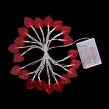 1 件 LED 红色心形灯串，浪漫仙女灯，适用于求婚、家居装饰、节日派对、酒吧、女孩卧室，电池供电 - 紅愛心燈串 - 查看 11