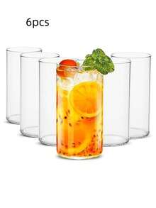 Hitzebeständige Glas-Cocktailbecher in Zylinderform, Long Island Eistee Glas, minimalistische Design Bar Glaswaren