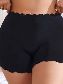 WoMen Seamless Shorts Soft Stretch High Waist Boy Shorts Underwear For Under Dresses - Black - View 1
