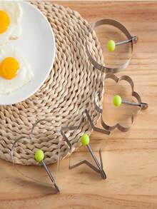 2 piezas de moldes de acero inoxidable para huevos - Moldes creativos antiadherentes para huevos fritos y panqueques, herramienta de moldeado DIY para el desayuno, adecuada para cocinar, hornear y preparación de alimentos - Apta para Navidad, Halloween, Pascua, Acción de Gracias, Día de San Patricio, herramienta de cocción de panqueques y huevos sin electricidad, accesorio de cocina caravana, color aleatorio - Multicolor - Ver 12