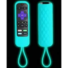 Glow Silicone Remote Cover Compatible For Roku Steaming Stick Voice Express Premiere Remote Case Compatible With  Roku Smart TV Remote Control Replacement Glow In The Dark Glow Blue - Màu xanh phát sáng - Xem 1