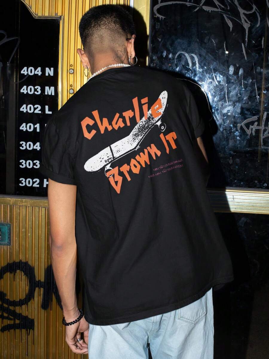 CBJR Basic T-Shirt With Crybaby Print - 黑色 - 查看 1