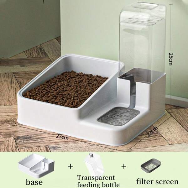 Two-In-One Automatic Cat Water Dispenser Set-Detachable, Washable, Automatic Feeding Station, Indoor Cat Food Bowl