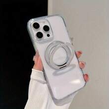 Funda para teléfono 1 pieza Un teléfono móvil de moda, soporte de adsorción giratorio de 360 ​​° de acrílico con respaldo adhesivo de alta transparencia, soporte vertical liso y anticaída - transparente - Ver 1