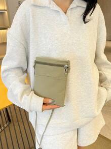 YOONI Solid Color Minimalist Crossbody Phone Wallet Korean Artistic Small Shoulder Bag Versatile Portable Coin Purse Suitable For Daily Use And Lightening Carrying Load For Women Wallet Purse Wallet