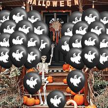 18pcs Ghost Pattern Balloon, 12inch Black Latex Balloons, For Halloween Decorations, Various Festival Photo Background Decorations, House Party Indoor And Outdoor Decoration, House Party Decorations, Graduation Ceremony, Events And Celebrations
