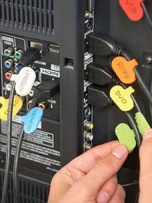 30 条多色扎带，带书写功能 - 耐用的电线标签，方便整理和识别，无需电池