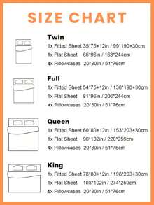 6-Piece Bed Sheet Set – Twin/Full/Queen/King Sizes | Soft Microfiber | Deep Pocket Fitted Sheet | Cooling, Wrinkle-Free, Summer And All-Season Comfort | Includes 1 Flat Sheet, 1 Fitted Sheet, 4 Pillowcases - Bright Orange - 查看 5
