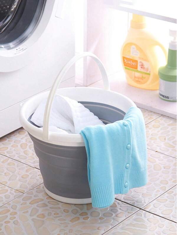 1pc Foldable Bucket, Portable Collapsible Bucket For Car Washing, House Cleaning, Outdoor Camping, Fishing Travel, Compact, Multi-Purpose, Caravan Essential, Space Saving Cleaning Supplies, Home Tools, 3L/10L (Random Color)