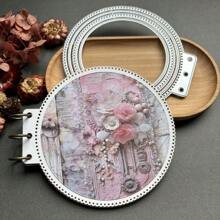 1pc Lace Round Metal Cutting Dies, Carbon Steel Embossing Die Cuts For Scrapbooking, Albums, Cards, Decorations - Creative DIY Scrapbook Template, Durable Metal Mold