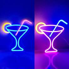 1 件高亮鸡尾酒玻璃瓶啤酒杯霓虹灯手势 666 手 LED 杯、外星人、星球、牛头、火焰、樱桃、狗爪、游戏控制器、酒吧杯装饰灯、LED 霓虹灯家居装饰、派对装饰、圣诞派对装饰、圣诞礼物 - 雞尾酒杯 - 查看 69