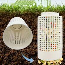 1 pezzo Compostiera in PVC salvaspazio per il compostaggio dei vermi, adatta per piccoli vasi e giardini, in materiale plastico rotondo a prova di odori, ideale per la cura del prato, tubo per il compostaggio del tè di vermi, laghetto per gamberi, aiuola di fiori, drenaggio del fondo dello stagno dei pesci, rotondo a prova di odori, ideale per la cura del prato - Tubo per il compostaggio del tè di vermi, filtro per laghetto, drenaggio del fondo dell'acquario, con coperchio a vite, tubo per il compostaggio dei vermi per l'orto - Salvaspazio, bianco - Perfetto per il giardino e la cura del prato