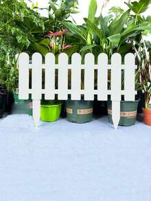 3/5/10pcs Plastic Fence White Fence For Yard, Patio, Villa, School, Indoor & Outdoor Decor, Garden Picket Fences, Lawn Edging - Multicolor - View 8