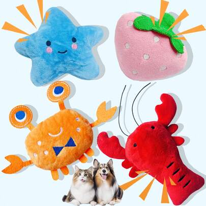 4Pcs Dog Toys Bulk For Small Puppy Dog Stuffed Plush Chew Toys Small Medium Dogs PET Toys With Squeakers For Puppies Teething Cute Style Interactive Squeak Toys For Fun Teeth Cleaning Small Stuffed Puppy Chew Toys Dog Cat Toys