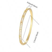 1pc Minimalist Hollow Letter D Shaped Chain Design Cubic Zirconia Inlaid Women Bracelet - Multicolor - View 8
