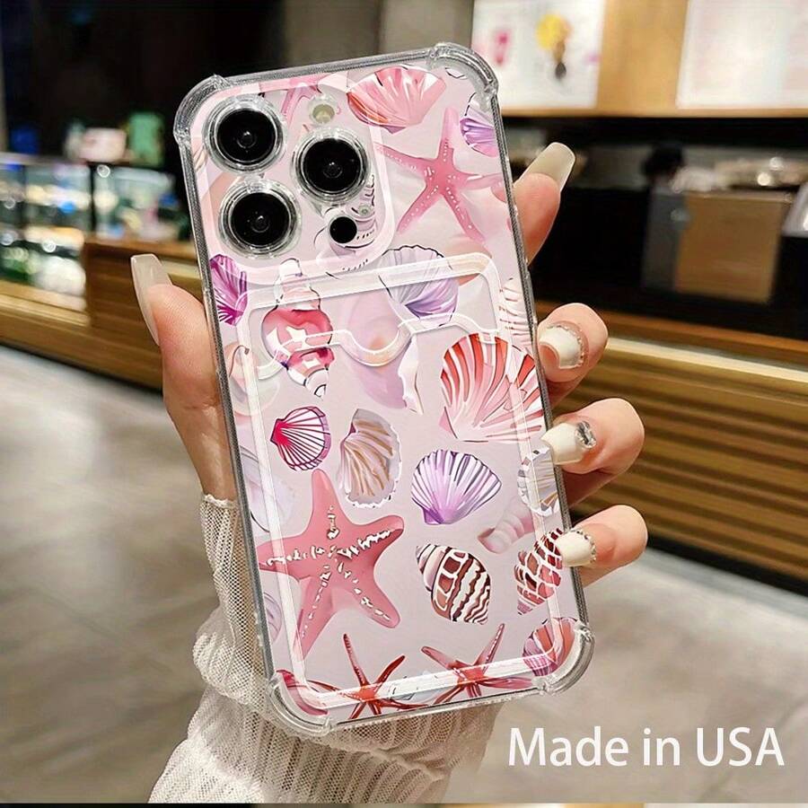 Funda para móvil con ranura para tarjetas. Compatible con phone 16, 15, 14, 13, 12 y 11. Permite guardar tarjetas y fotos. Diseño elegante y sencillo, transparente, esquinas reforzadas, anticaídas, con orificios para tarjetas. - Colores mixtos 1 - Ver 1