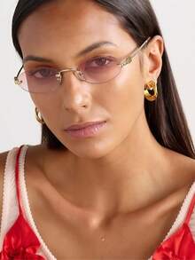 Retro Oval Sunglasses, Small Narrow Sunglasses Fashion 2025, 90s, Y2K, Designer Sunglasses - 粉色 - 查看 2